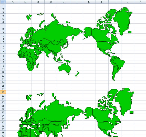 世界地図のサンプル画像