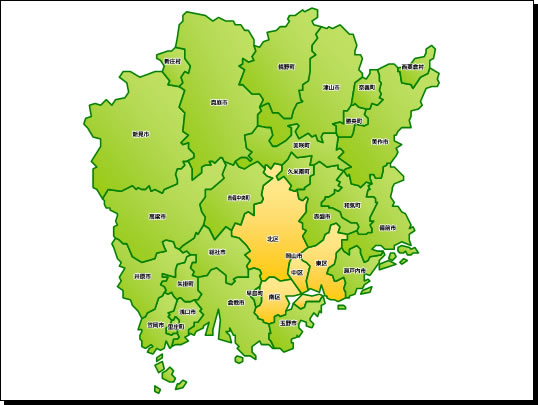 岡山県の地図画像
