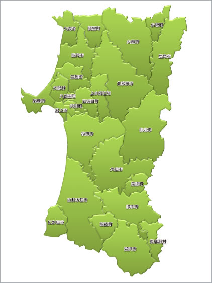 秋田県の地図画像