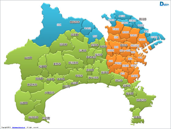 神奈川県の地図画像