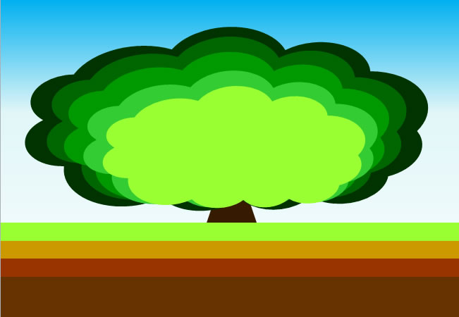 樹木をモチーフにした説明図テンプレート画像2