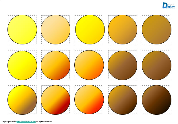 金（ゴールド）のグラデーションパターン素材