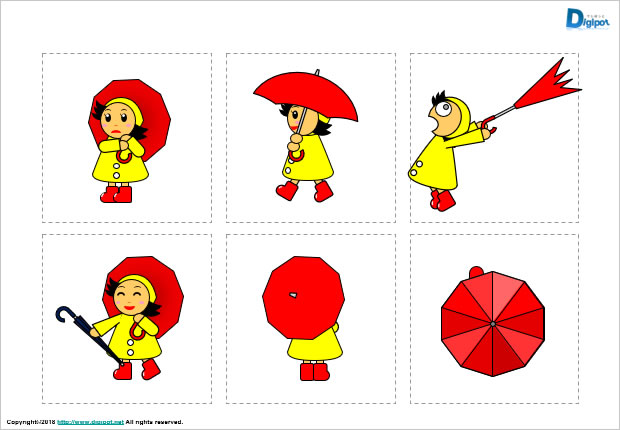 傘をさす女の子のイラスト画像