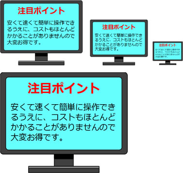 グループ化した拡大縮小のサンプル画像