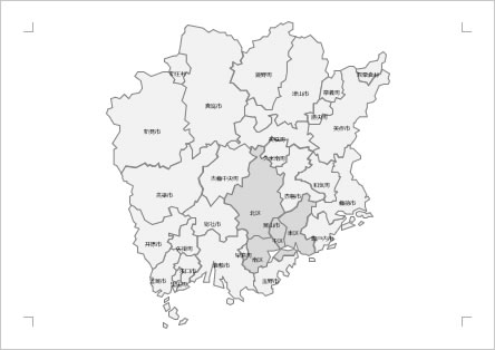 岡山県の地図画像