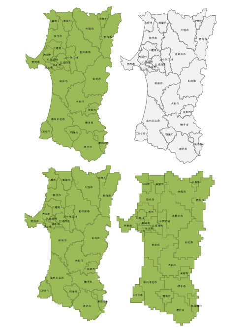 秋田県の地図画像