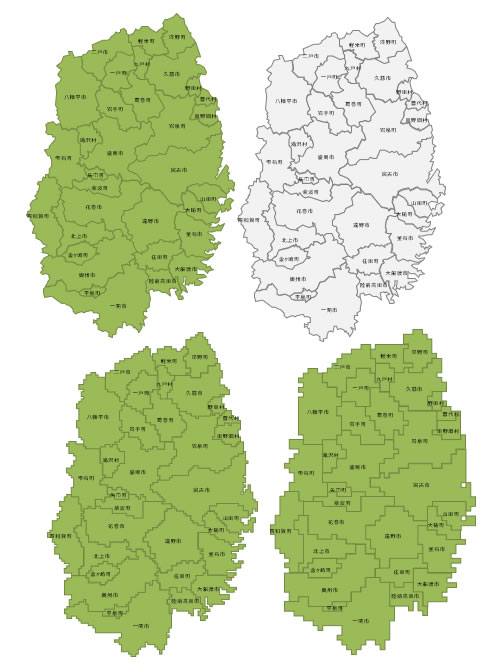 岩手県の地図画像