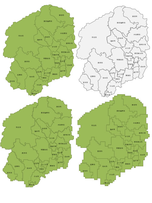 栃木県の地図画像