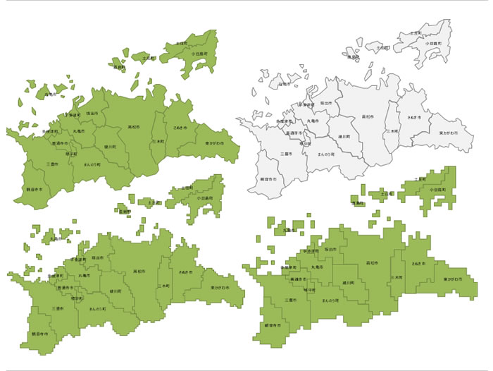 香川県の地図画像