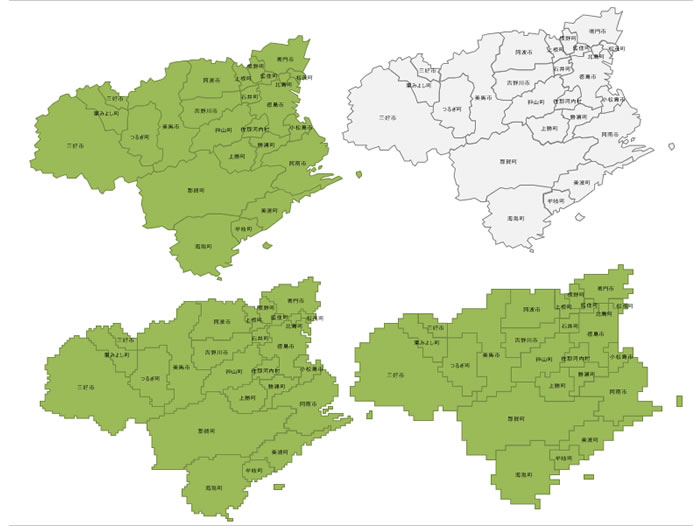 徳島県の地図画像