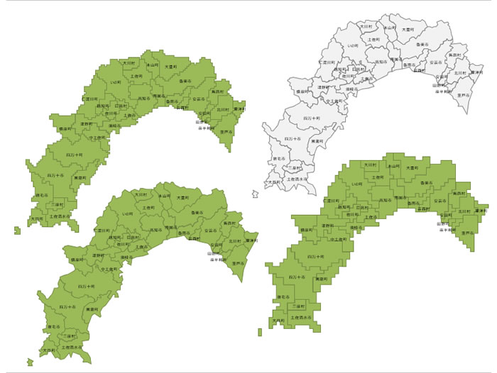 高知県の地図画像