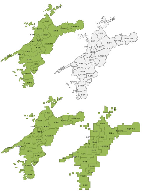 愛媛県の地図画像