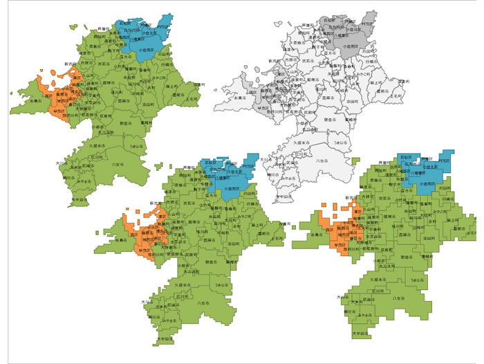 福岡県の地図画像