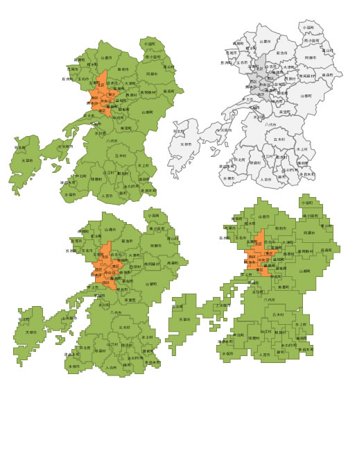 熊本県の地図画像