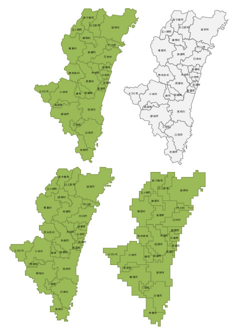 宮崎県の地図画像