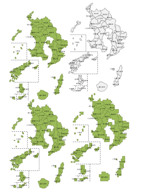 鹿児島県の地図 Png形式画像 フリー素材 無料素材のdigipot