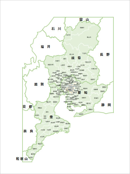 東海３県地図画像