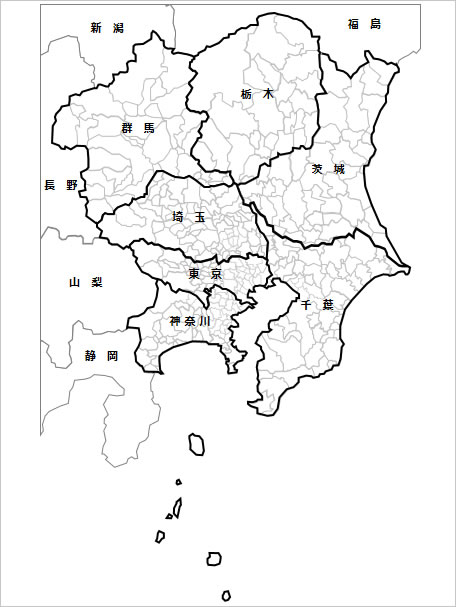 関東地方１都６県地図画像2