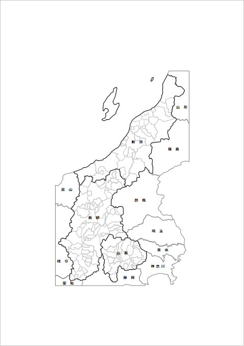 甲信越地方地図画像2