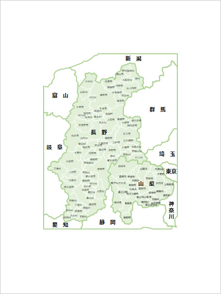 甲信地方地図画像
