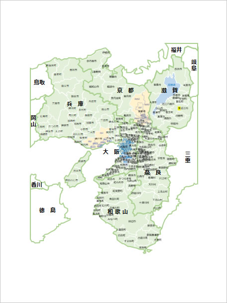 関西地方２府４県地図画像