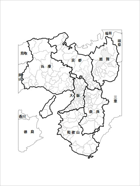 関西地方２府４県地図画像2
