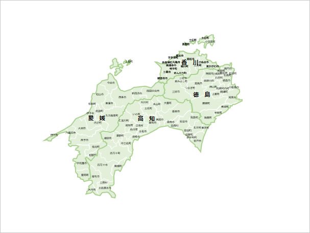 四国地方４県地図画像