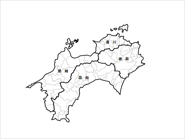 四国地方４県地図画像2
