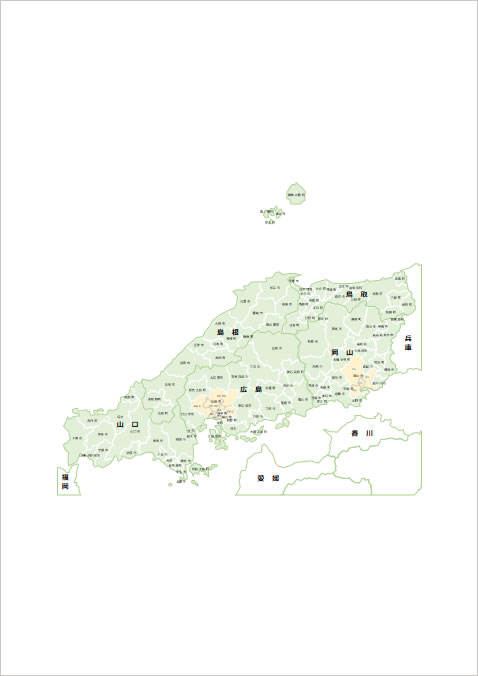 中国地方５県地図画像