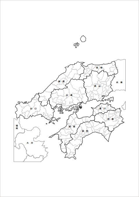 中国、四国地方地図画像2