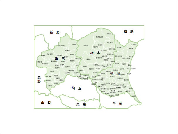 北関東地方３県地図画像