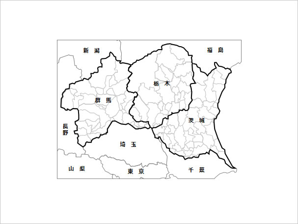 北関東地方３県地図画像2