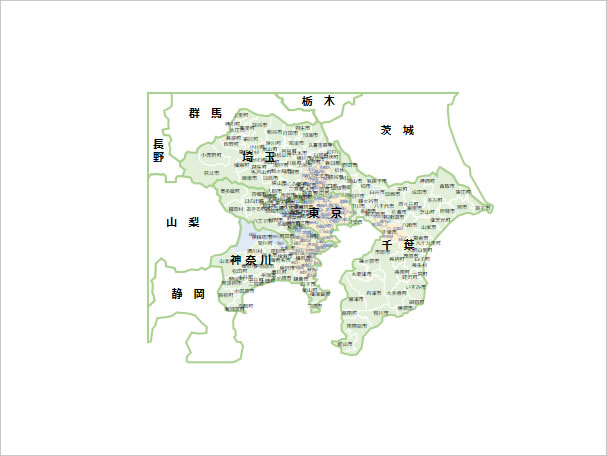 南関東地方１都３県地図画像