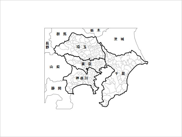 南関東地方１都３県地図画像2