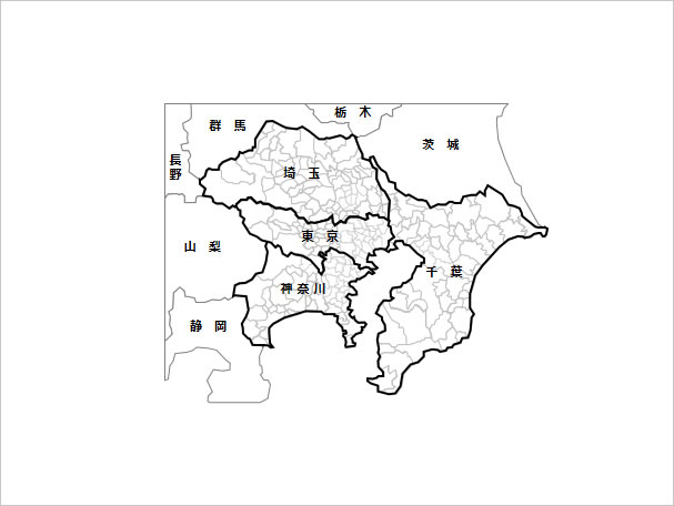 南関東地方１都３県地図画像2
