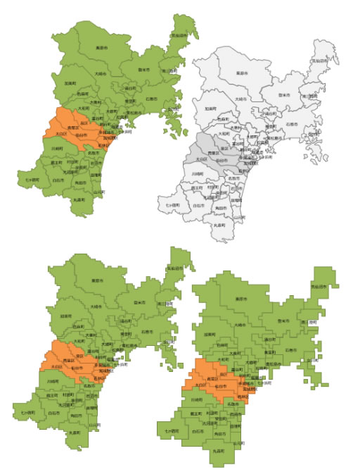 宮城県の地図画像