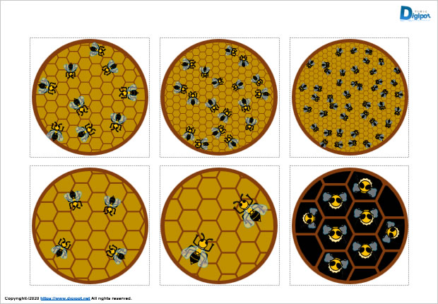ハチ、ハチの巣のイラスト画像3