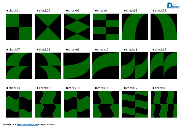 市松模様、チェック柄の塗りパターン画像