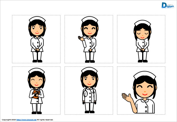かわいい看護師さんのイラスト パワーポイント Png形式画像 フリー素材 無料素材のdigipot
