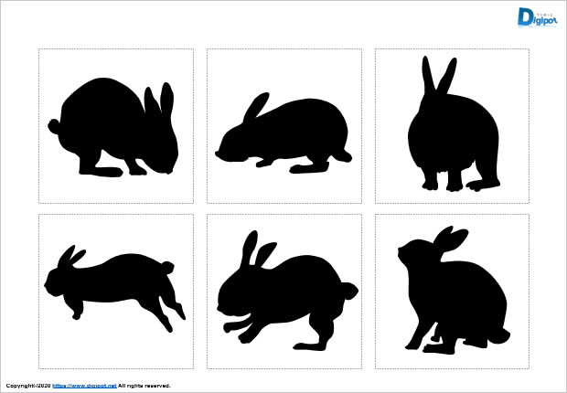 ウサギのシルエット画像