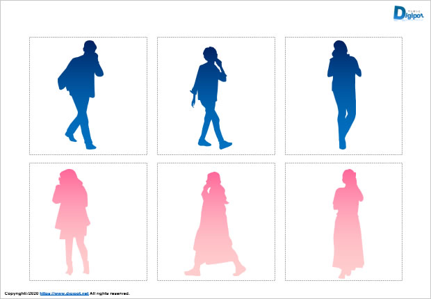 歩き通話する人物のシルエット パワーポイント Png形式画像 フリー素材 無料素材のdigipot