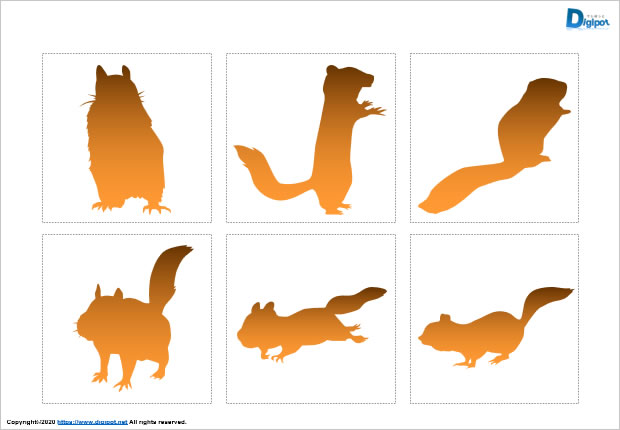 リスのシルエット画像2