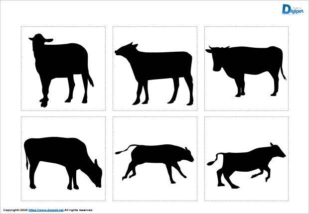 ウシのシルエット パワーポイント Png形式画像 フリー素材 無料素材のdigipot
