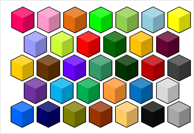 積み木ブロックと積み木ブロック図解テンプレート画像