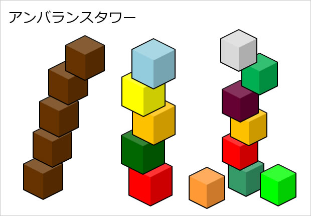 積み木ブロックと積み木ブロック図解テンプレート画像4