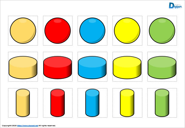 いろいろな形状の積み木ブロック図形画像