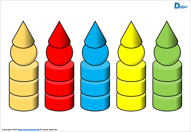 いろいろな形状の積み木ブロック図形画像4