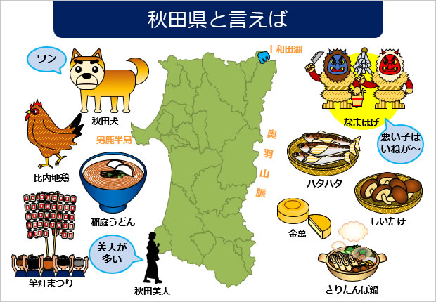 秋田県をイメージするイラスト画像