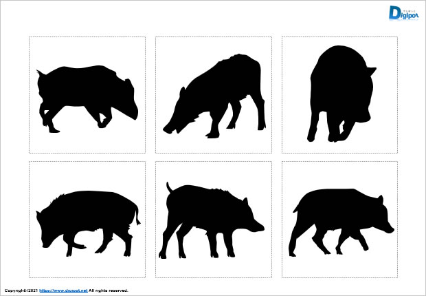 イノシシのシルエット パワーポイント Png形式画像 フリー素材 無料素材のdigipot