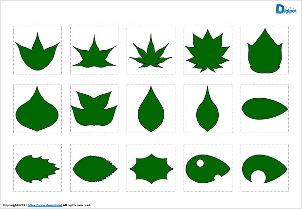 葉っぱ型図形画像